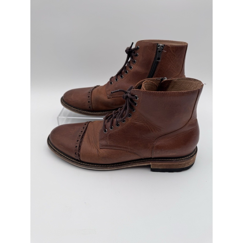 Warfield & Grand Leather Cap Toe Mens‎ Boots Size 10 Kenton Brown 155073 *READ*